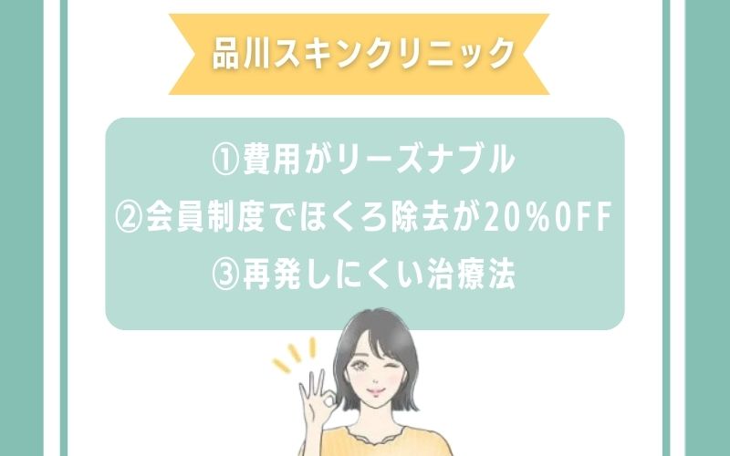 品川スキンクリニック岡山のほくろ除去の特徴