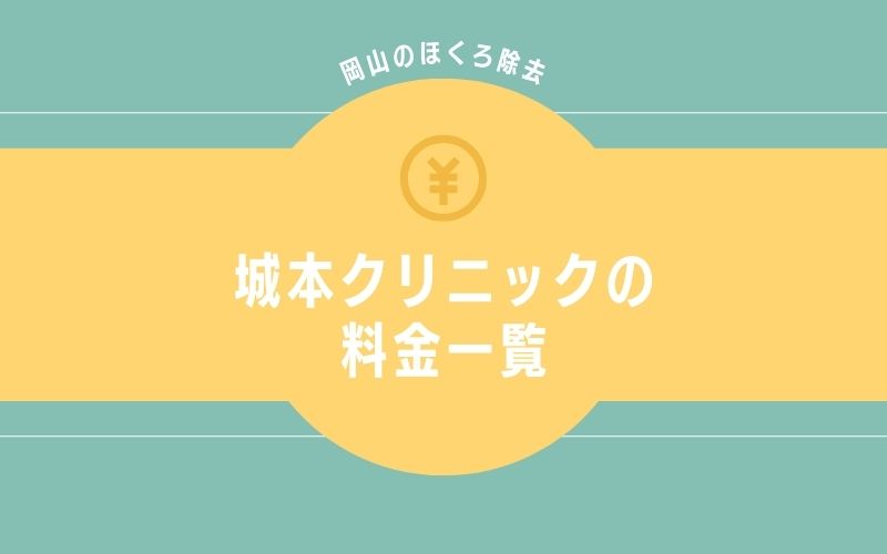 城本クリニック岡山のほくろ除去の料金一覧