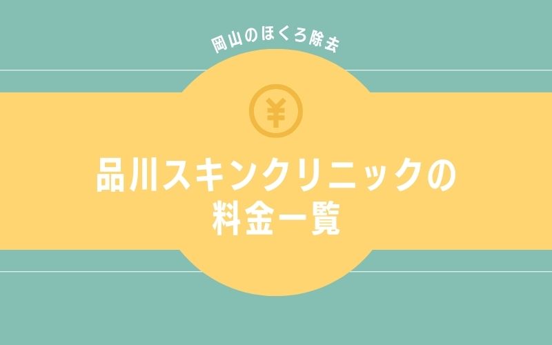 品川スキンクリニック岡山のほくろ除去の料金一覧