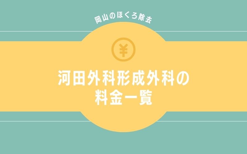 河田外科形成外科岡山のほくろ除去の料金一覧