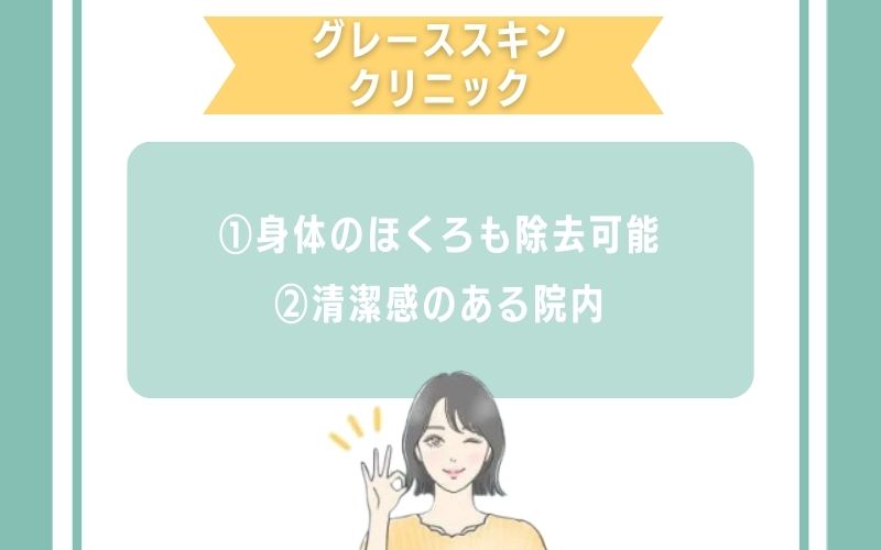 グレーススキンクリニック岡山のほくろ除去の特徴